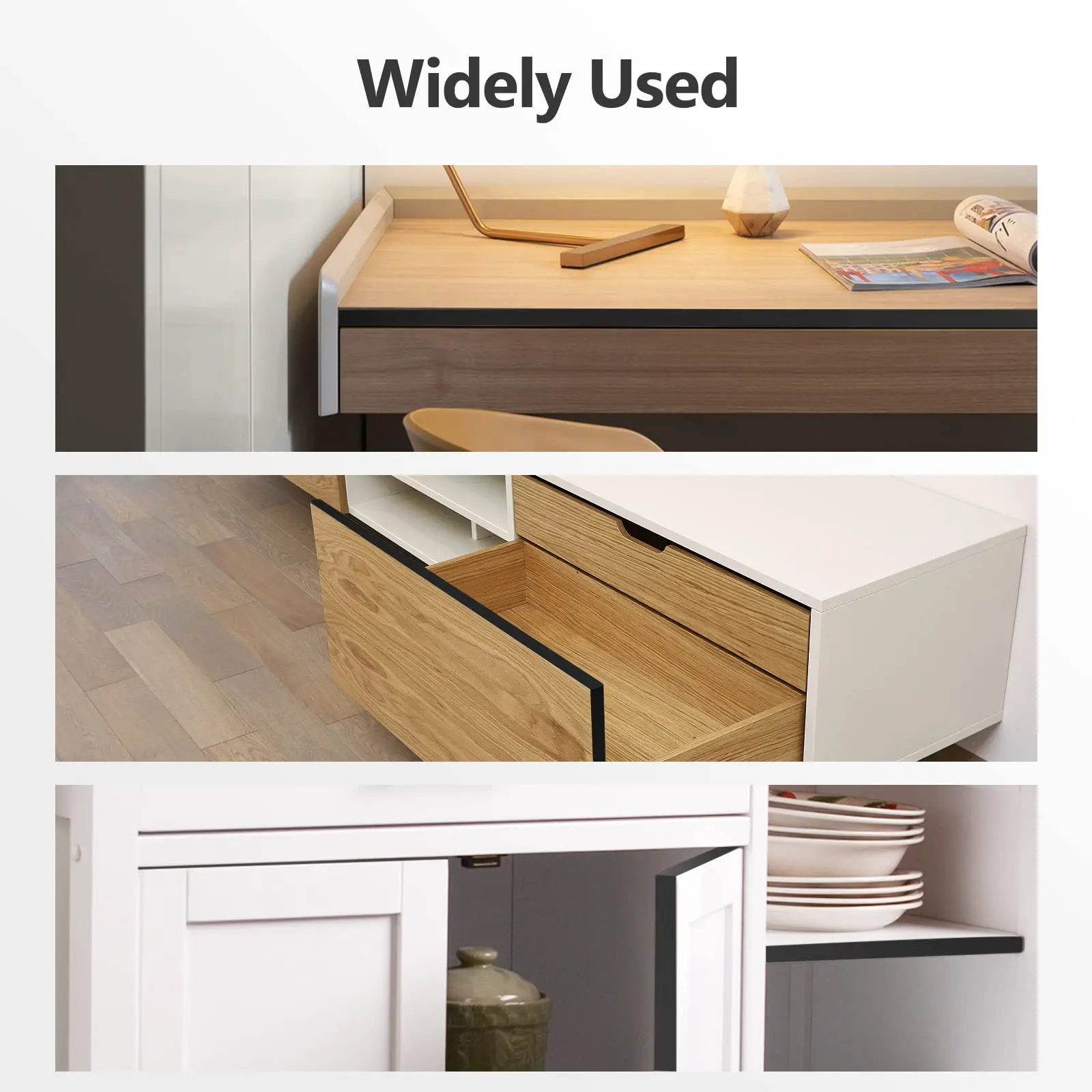 U-Shaped Sealing Strip Tpe Furniture Edge Strip Wooden Cabinet Furniture Edge Self-Adhesive Anti-Collision 5M