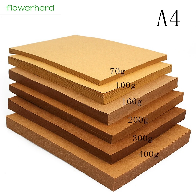 70-400gsm Well Packed High Quality A4 Hard Kraft Paper DIY Handmake Card Making Craft Paper Thick Paperboard Cardboard