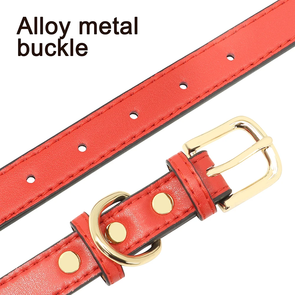 Personalized Dog Collar Cute Bowknot Engraved Dog Collars PU Leather Puppy Cat Necklace Adjustable for Small Medium Large Dogs