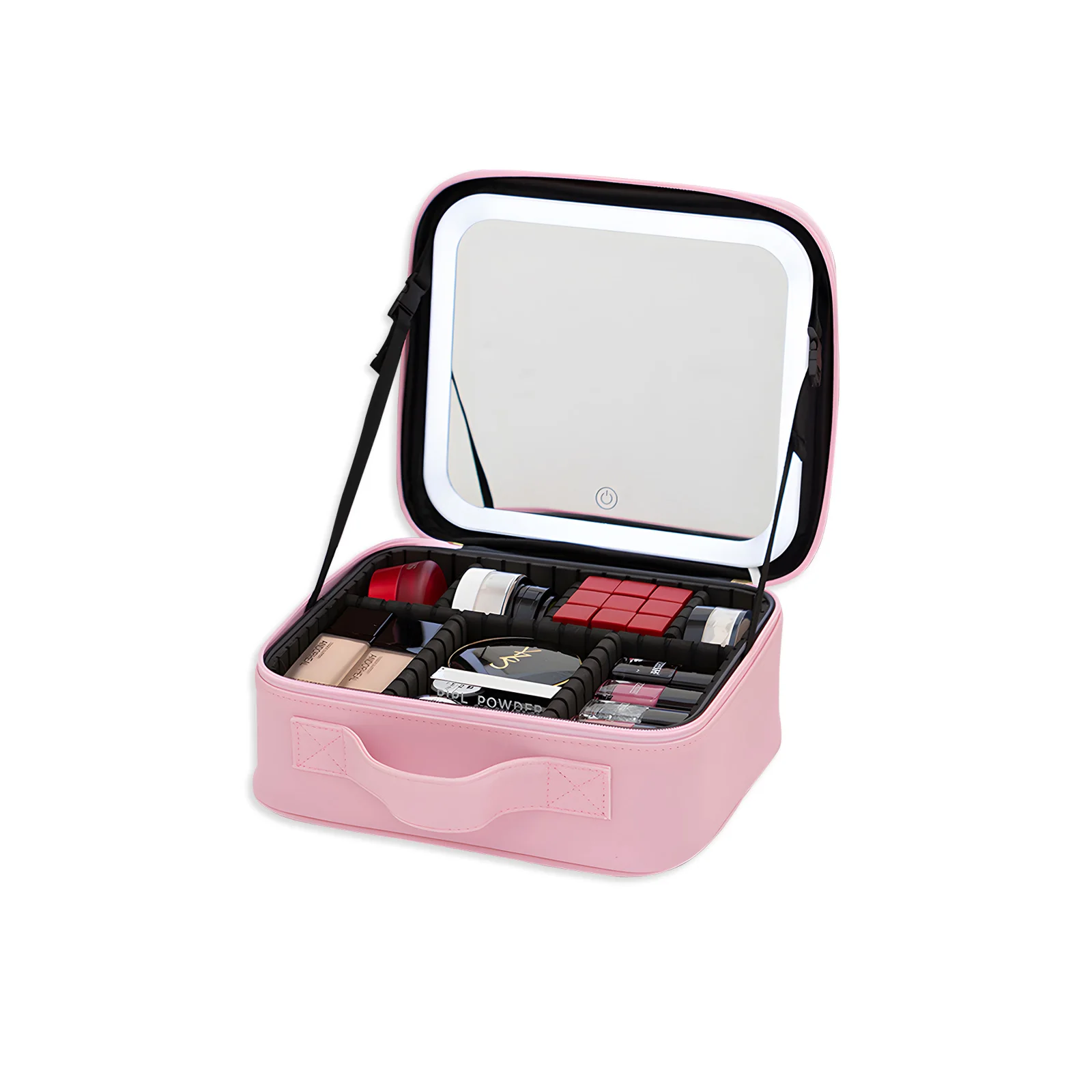 Necessaire de maquiagem na cor branca aberta