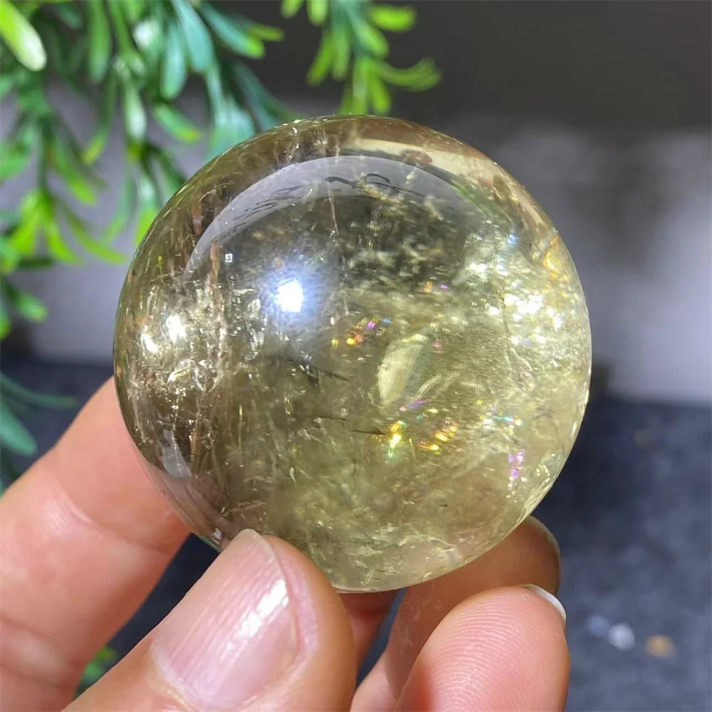 Citrine Natural Stone  Crystal Ball Wicca Reiki Sphere Meditation Wichcraft Ornaments For Home Decoration+Stand 4
