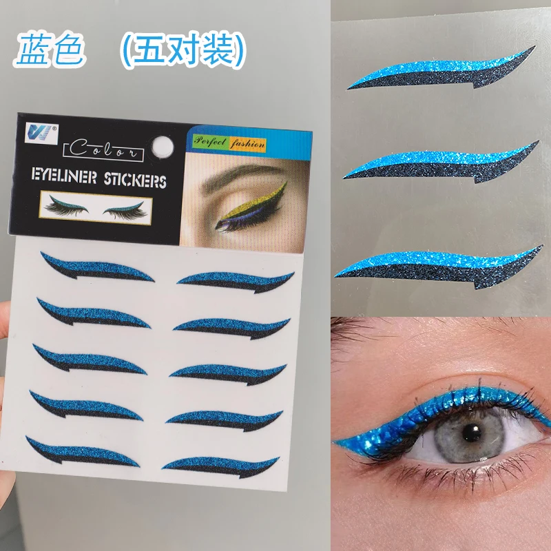 Description Picture 6 of item5 pairs of eyeliner temporary tattoos, a variety of different styles of makeup stickers, used to make naked eye shadow