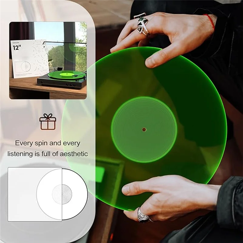 A40Z-Turntable Mat Record Platter Slipmat: Acrylic Record Player Platter Vinyl Slip Mats For Turntables Antistatic