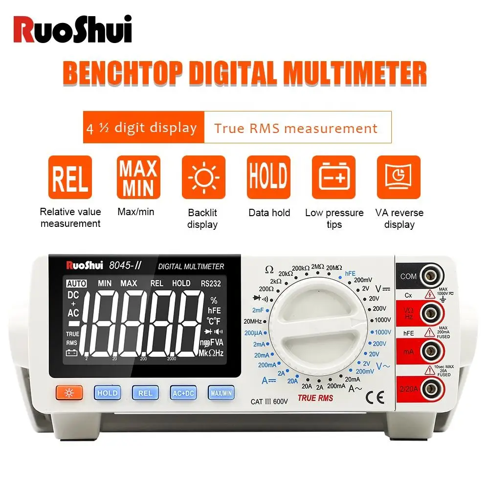 RuoShui 8045 Bench Type Digital Multimeter 4 1/2 Digit LCD Display True