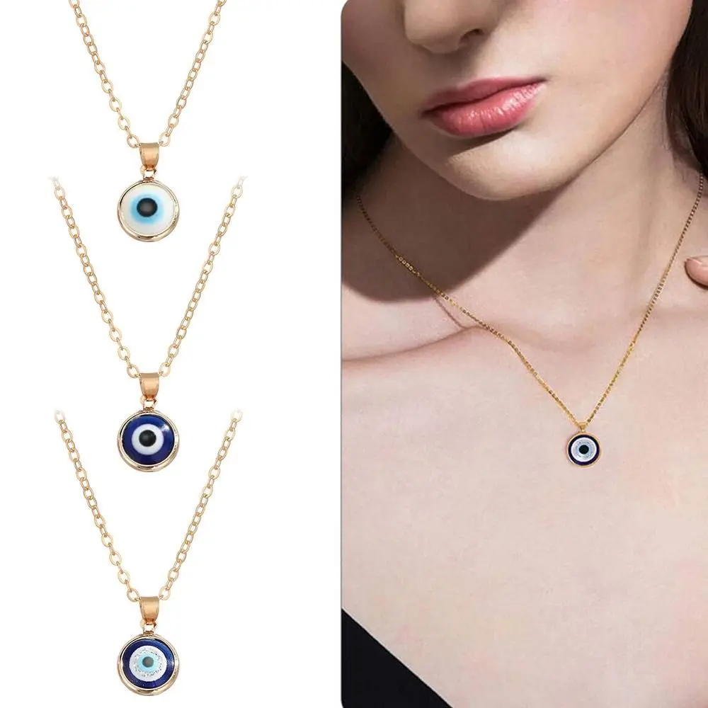 

4Pcs Adjustable Ornament Jewelry Gifts Blue Eyes Neck Chain Evil Eye Pendant Necklace