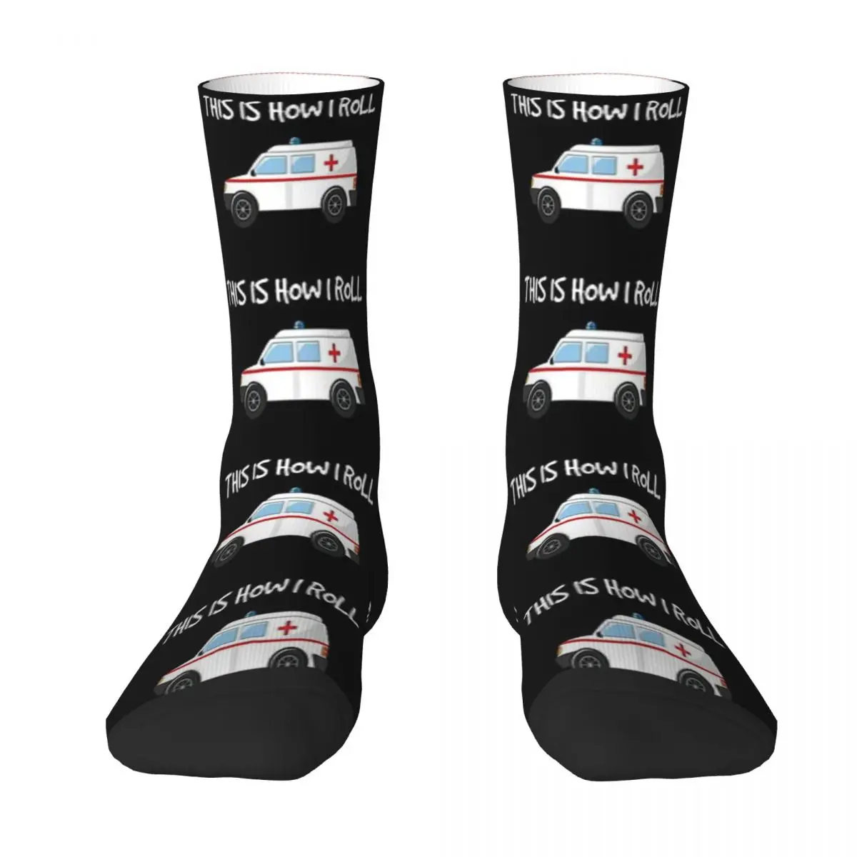 

All Seasons Crew Stockings Funny EMTs This Is How I Roll Paramedics Graphic Socks Harajuku Funny Long Socks for Men Women Gifts