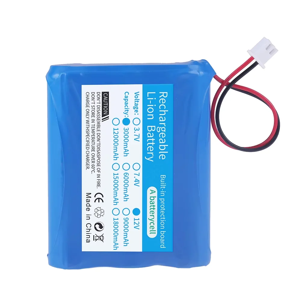 Batteria ricaricabile da 12V 3000mAh per altoparlante Bluetooth, apparecchiature mediche, illuminazione a LED, batteria agli ioni di litio 12.6 V 11.1V 18650 - Image 3