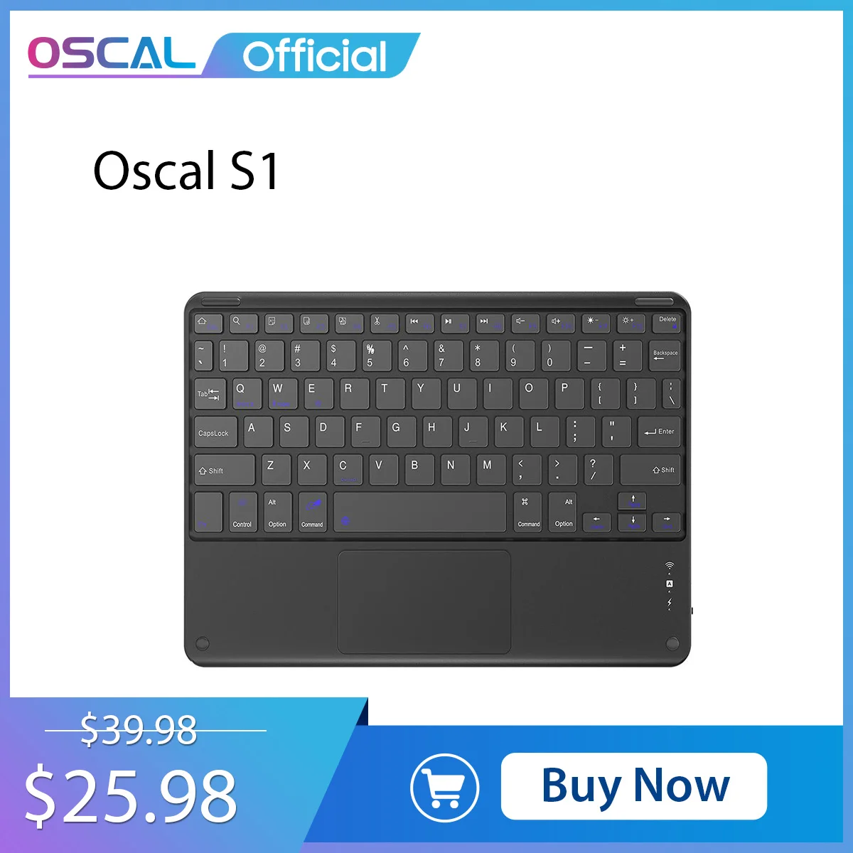 Oscal s1 Teclado sem Fio Bluetooth Disponível para Tablet pc Android Ios Windows Inglês Francês Árabe