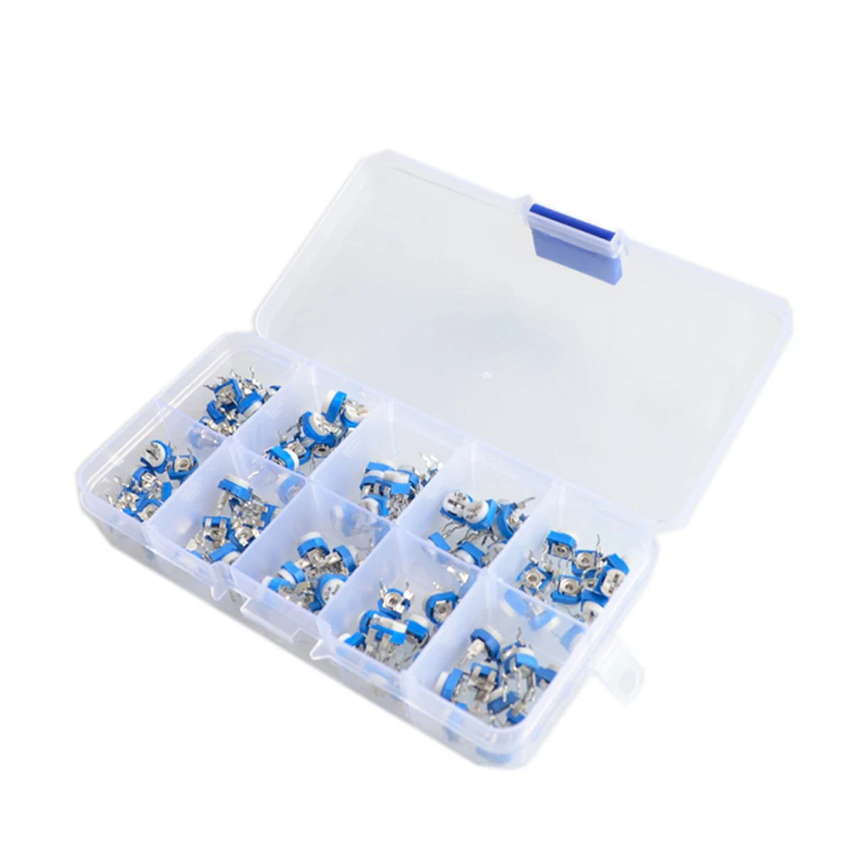 100pcs/Box RM065 Potentiometer Adjustable Resistor Kit 500-1M Ohm Multiturn Trimmer Potentiometer Set Variable Resistors Kit