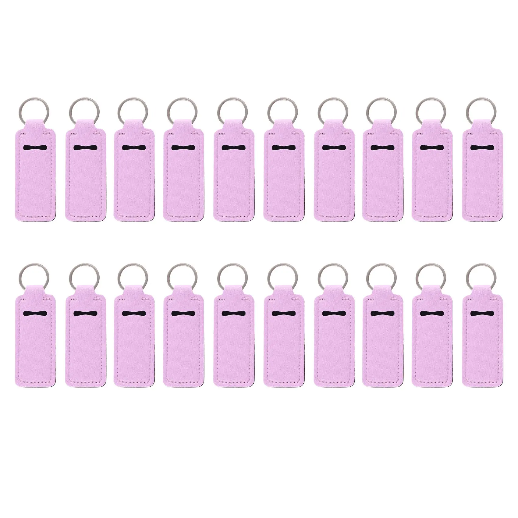 

Keychain Neoprene Chapstick Holders Lipstick Cases Cover Hand Bottle Cover Key Chain(Pink)