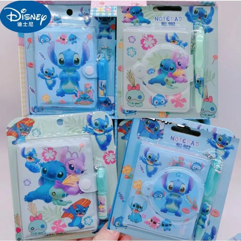 Disney Stitch Children's Gift Creative Cartoon Student Stationery Mini Notebook Portable Notebook with Ballpoint Pen Set