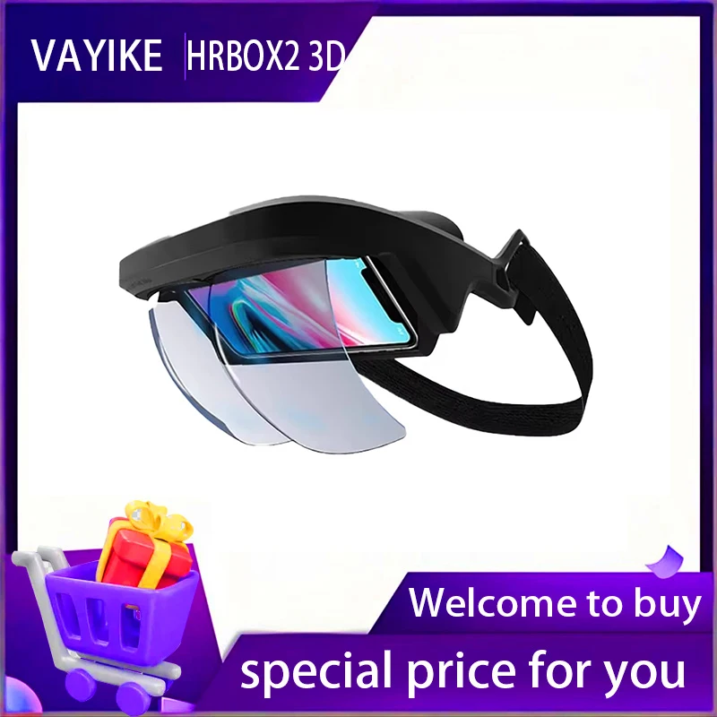 אוזניות אר/vr עבור iPhone ו-אנדרואיד, משקפי אר חכמים 3D וידאו רבודה מציאות רבודה משקפי משחק מציאות מדומה