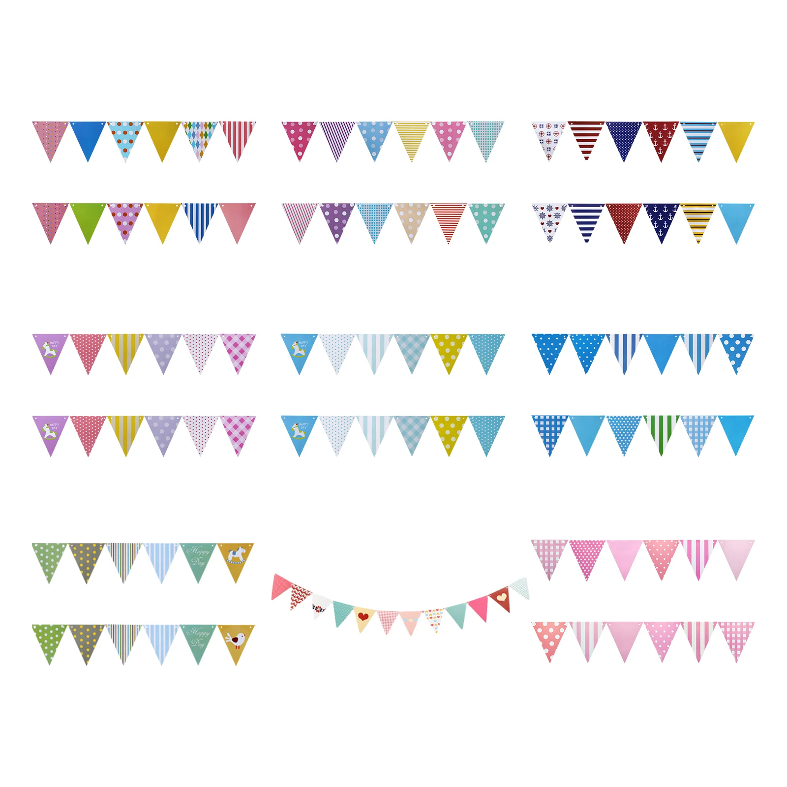 

1pcs Set 16 4ft Rainbow Paper Card Triangle Banner Pennant Banner For Birthday Party Banner Flags Pennant Banner Flags