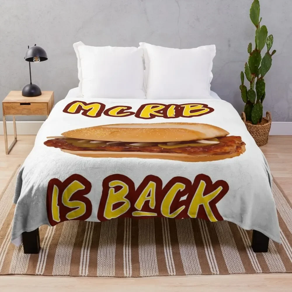 

It's McRib Season! Throw Blanket Moving Soft Beds funny gift Beach Blankets