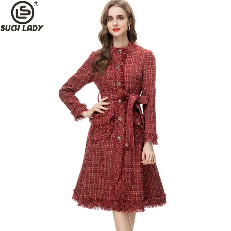 

Women's Coat O Neck Long Sleeves Printed Lace Up Fashion Outerwear Winter Trench Coats