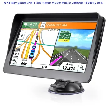 KMDRIVE Navigazione GPS per camion per auto Navigatore satellitare da 7 pollici 256M 16GB Porta di ricarica di tipo C Mappe gratuite