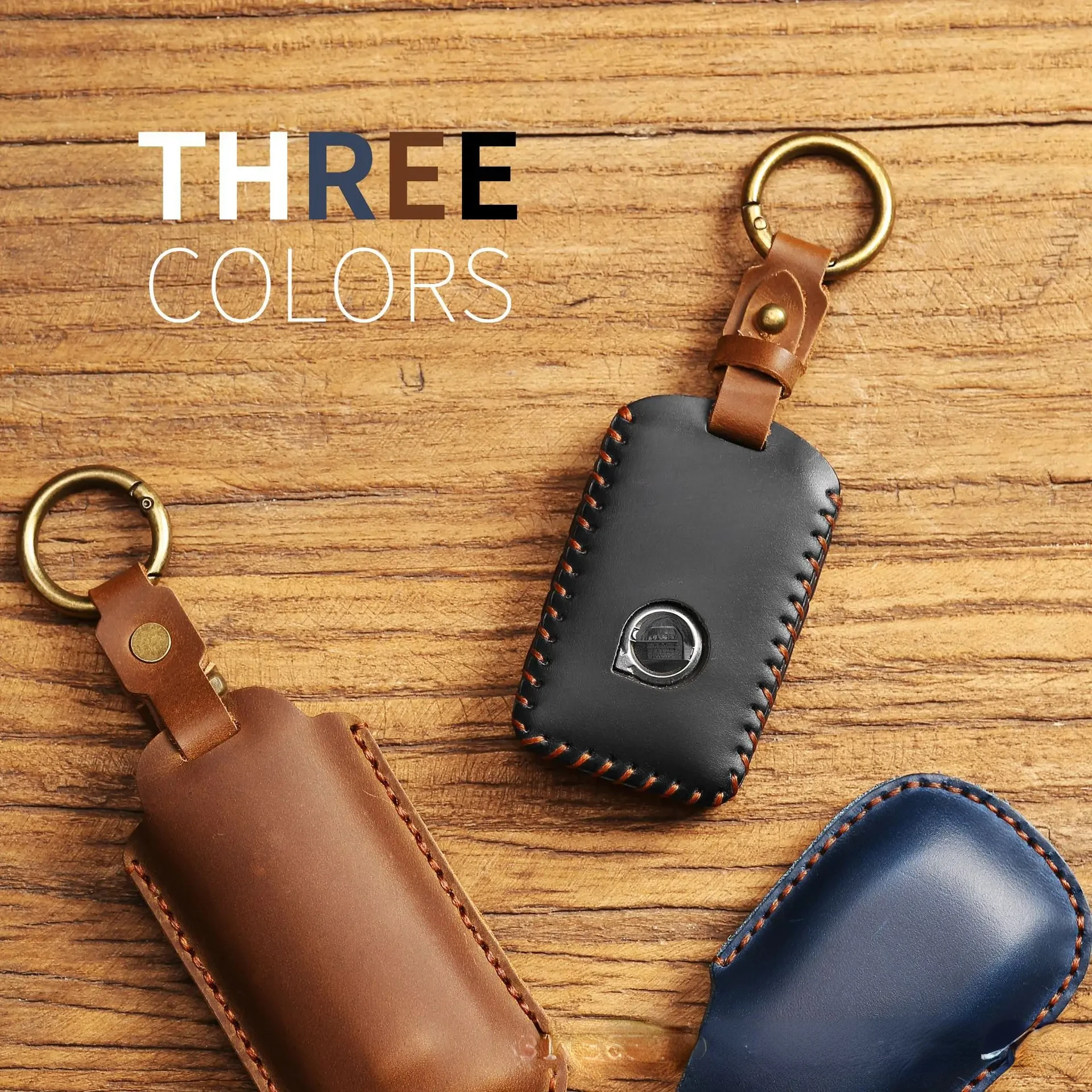 Premium Leather Car Key Case Cover - Handcrafted with Customizable Keychain Options