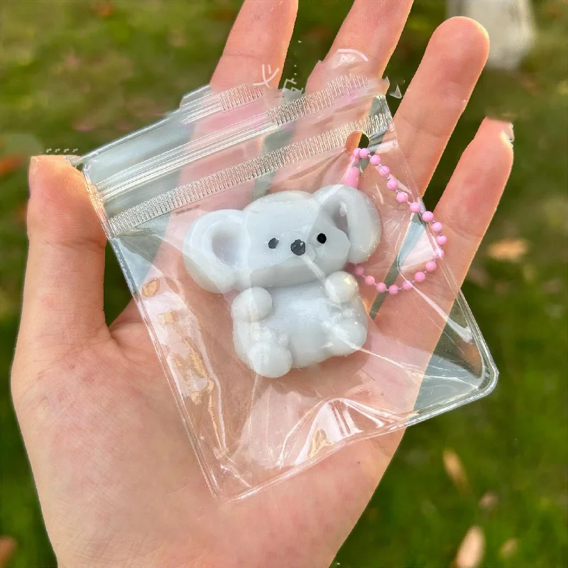 1/3pcs Kawaii Mini Cartoon West Highland lamb Baby Elephant Pinch Fidget Toy Keychain Bag Pendant Cute animal Kids Squishy Gift 3