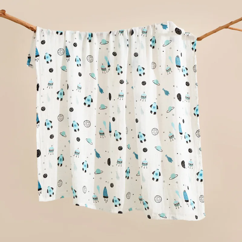 Summer Baby Quilts Linen Newborn Blankets 120*110cm Infant Boy Girl Stroller Nursery Quilts
