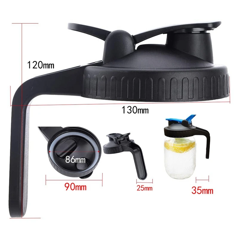 Wide Mouth Mason Jars Pour Spout Lids Pitcher Flip Cap Airtight Handle Lid Leak Proof Seal Cover food cover kitchen utensils fresh keeping cover preservation cover bowl cover