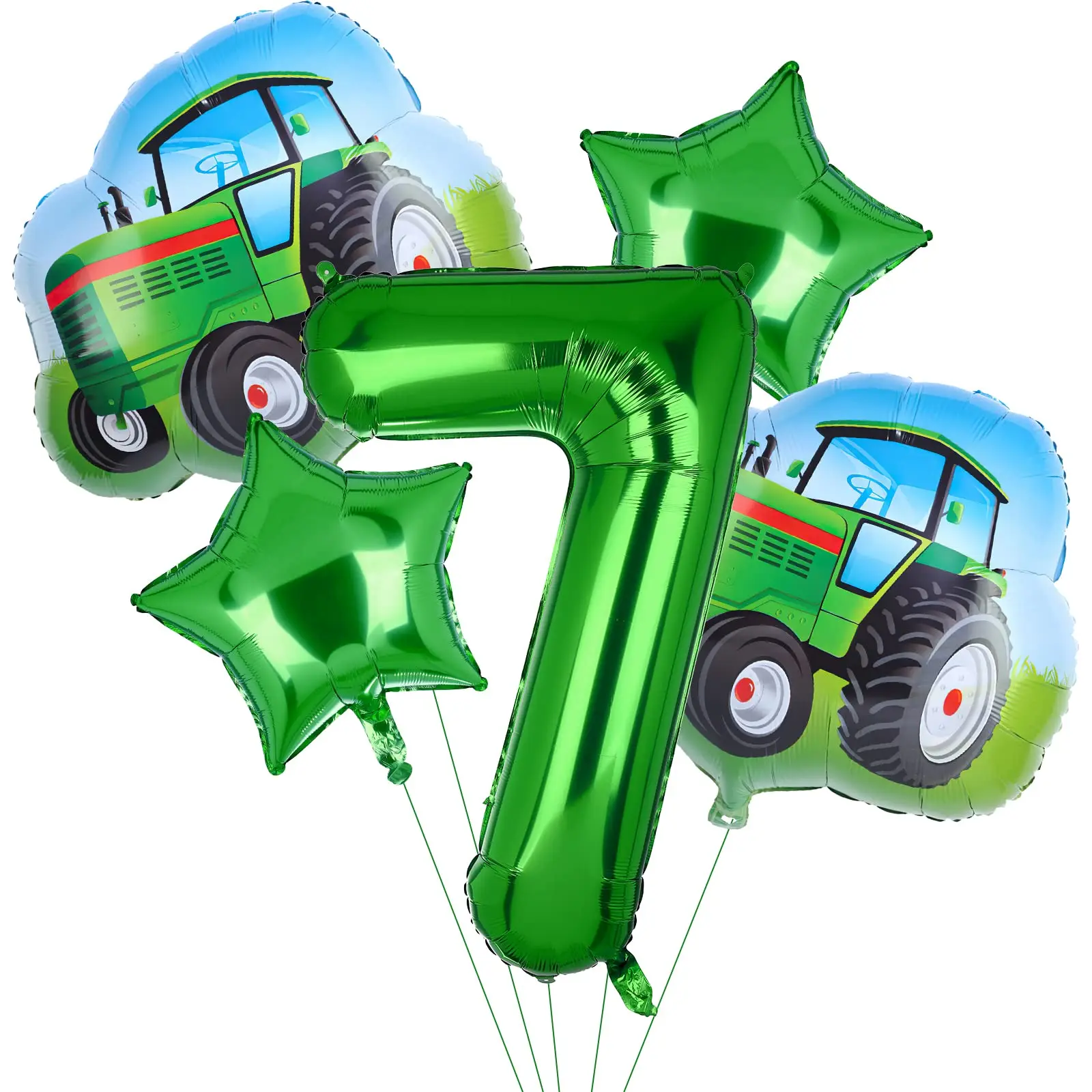 Farm Tractor Party Decor Set - Tableware, Napkins, Tablecloth, Banner, Balloons & Cake Topper