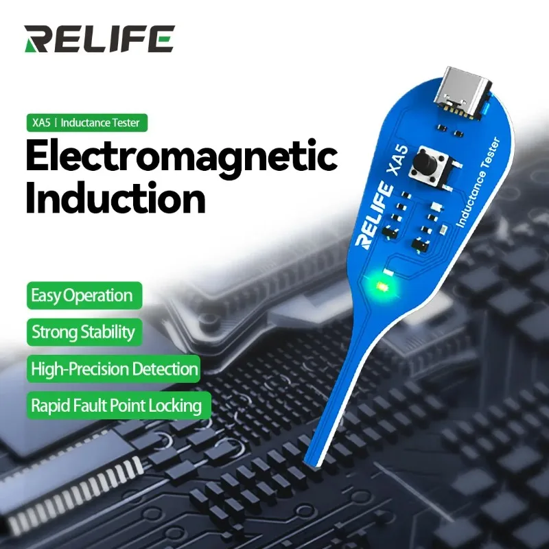 Inductance Tester RELIFE XA5 Electromagnetic Non-Contact Fault Detection Tool for Phones PCB Motherboard Repair Diagnostics