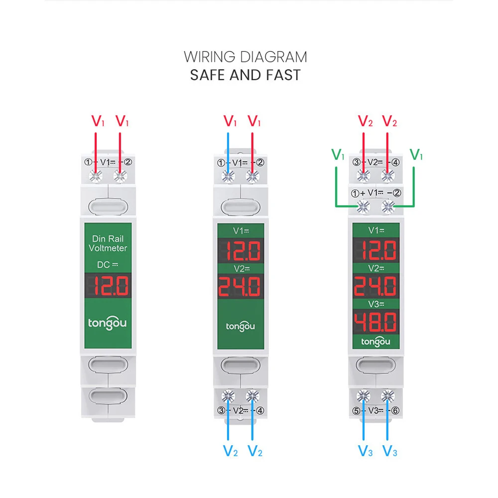 Compact Direct Current Voltage Meter DC11V-310V Intelligent LED Digital Display