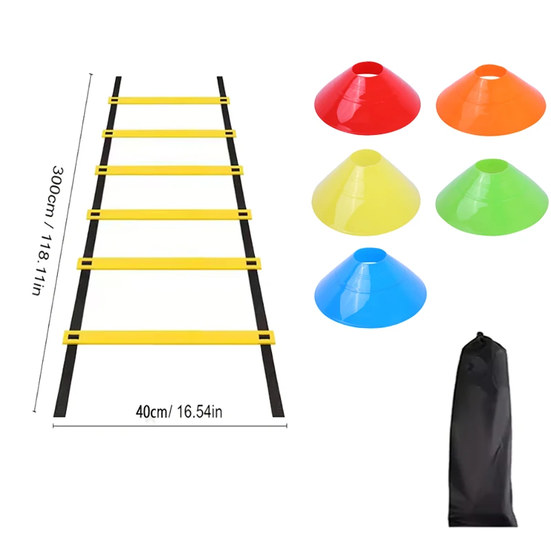 Sports agility training kit, speed ladder+colorful cone tube, football and basketball footwork coordination training equipment