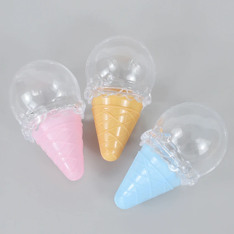 8pcs Creative Ice Cream Shape Candy Box Plastic Transparent Sweet Cone Gift Boxes Baby Shower Wedding Birthday Party Favors