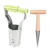Gardening Bulb Planter Seedling Transplanter Vegetable Flower Plant Transplanters， Garden Depth Digging Tool with Wooden Handle 6