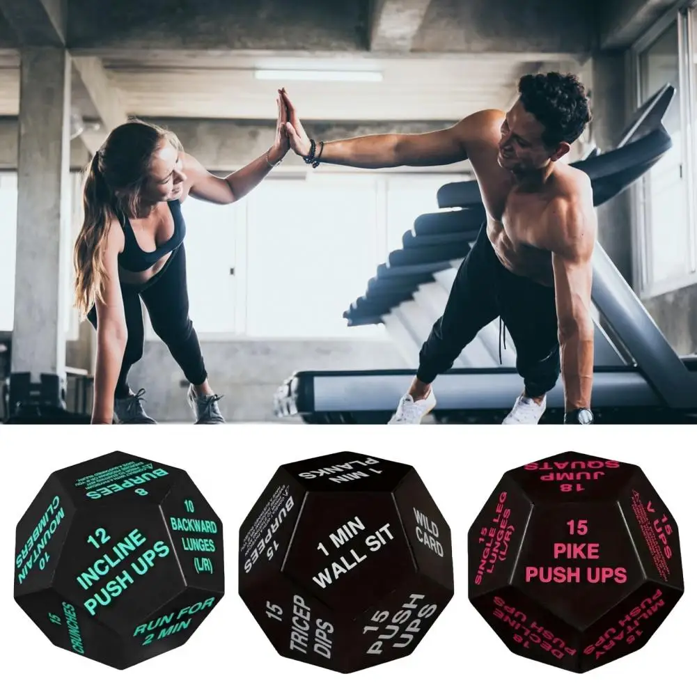 

Portable Fitness Dice Multi-sides Workout Dice Pocket Size Fitness Dice for Home Gym Workouts Multi-sided for Stress for Men