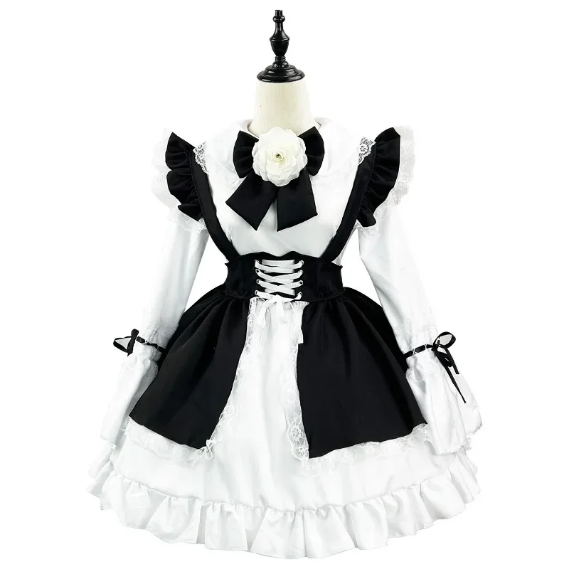 Lolita Solid Color Set Lapel High-waisted Female Dress Middress Cute Temperament Commuter Black Dress Lolita dress,lolita cosplay costumes