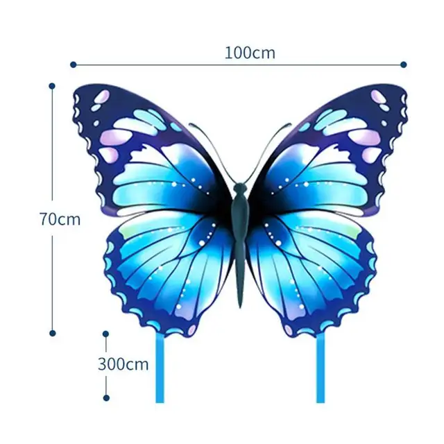 New Colorful Butterfly Hard-winged Kite Nylon Outdoor Kites Flying Toys For Children Stunt Kite Surf With Control Bar And Line 6