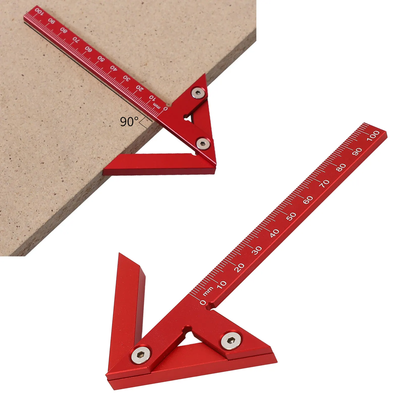 

45/90° Center Measuring Tool Line Gauges Center Carpenter Ruler Aluminum Alloy Woodworking Center Scribe Square Center