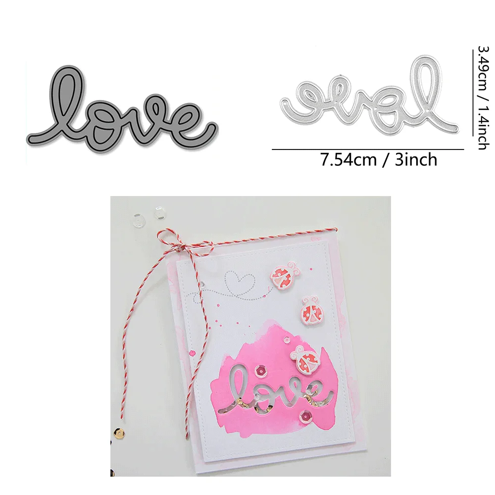 Bauen Sie einen Schneekugel aus Metall, Stanzformen, Liebesprägung, gestanzter Kranz, Add-On für DIY-Kartenherstellung, Scrapbooking, Bastelbedarf – Detail 3