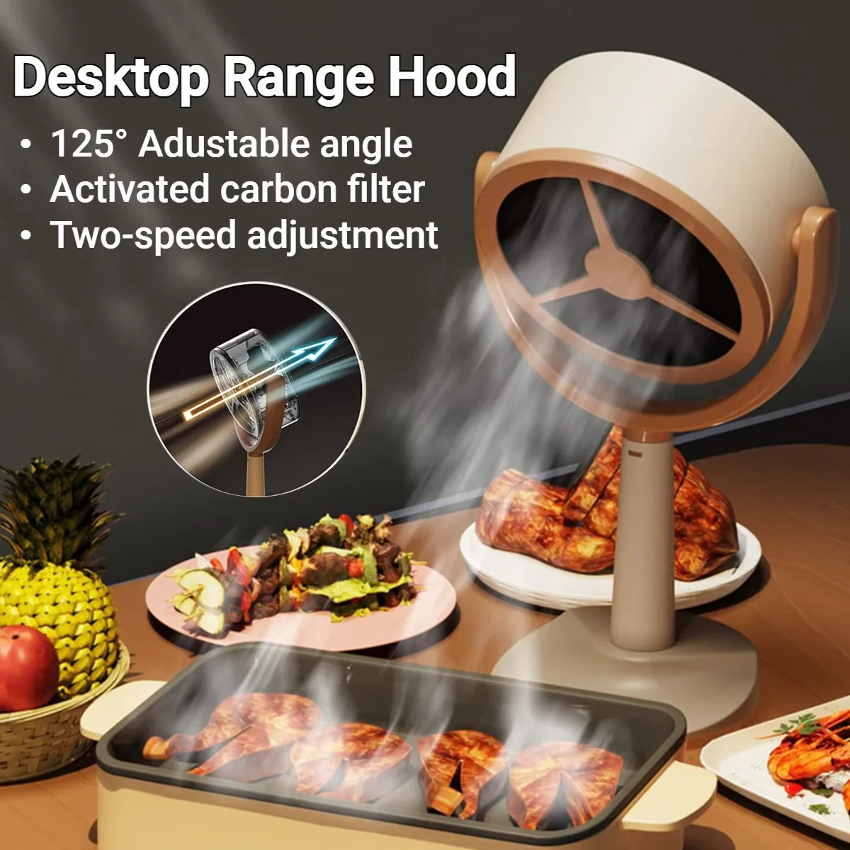 USB Desktop Range Hoods Portable Exhaust Fan Adjustable Angle Small Kitchen Hood Extractor Barbecue Large Suction Cooker Hood exhaust fan mini range hood range hood