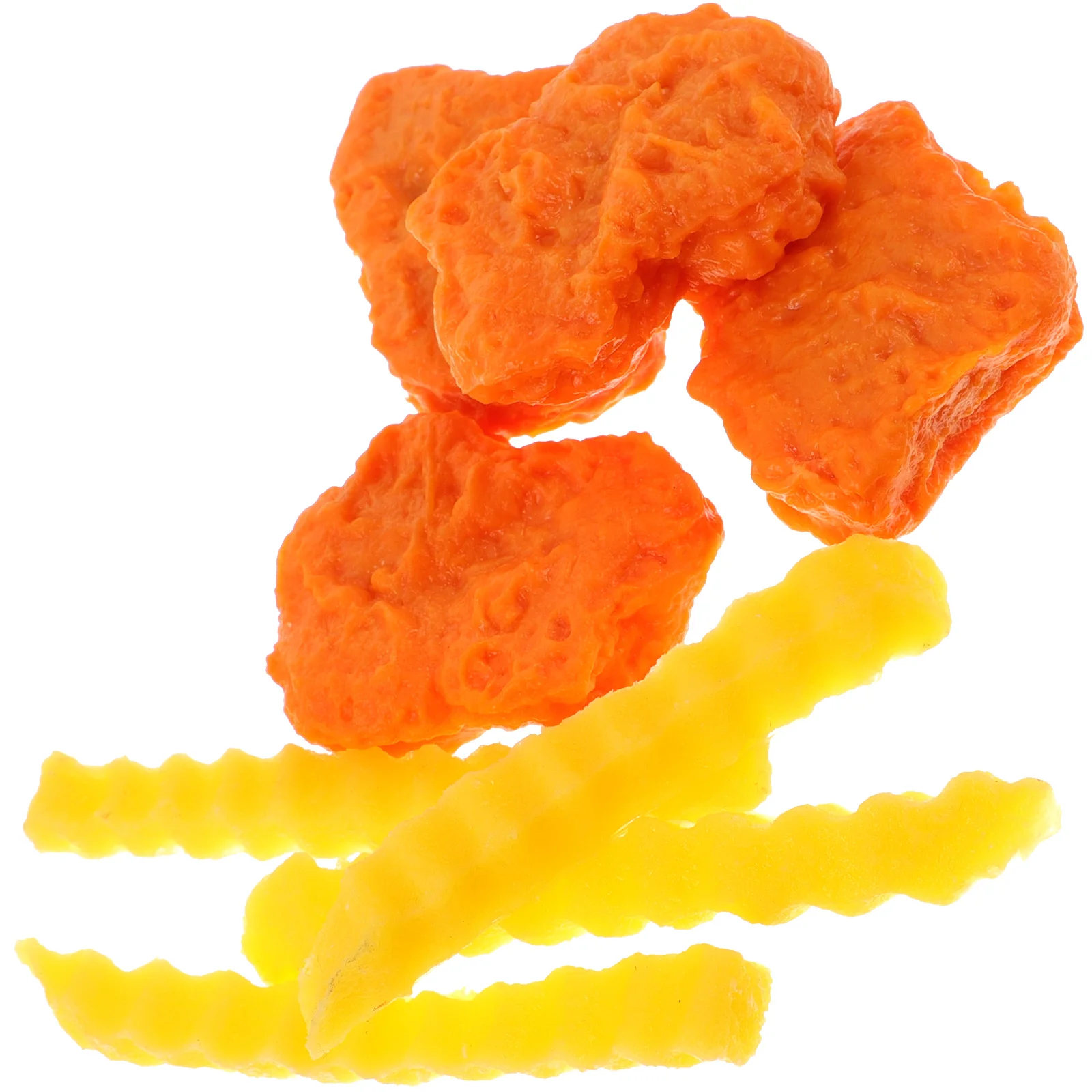 

1 Set of Fake Food Model Simulation Fries Chicken Nuggets Props Kitchen Pretend Food Models