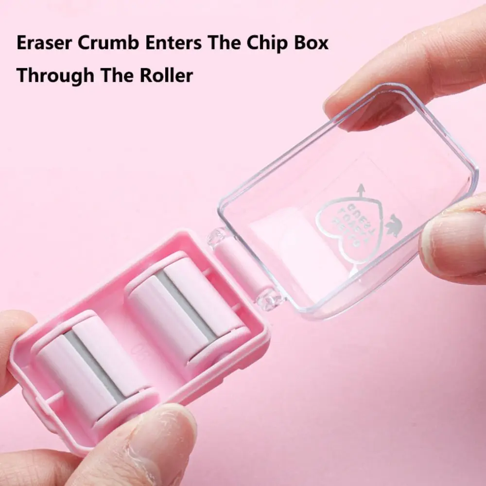 Mini Eraser Crumb Collectors Portable Desktop Vacuum Cleaner With Cute Eraser Manual Desktop Sweeper Students Gift School Office