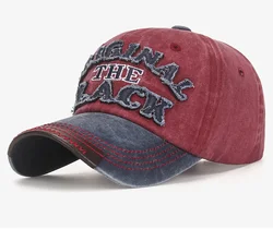 Cotton Coated Outdoor Sports Baseball Cap with Embroidered Black Letter Patch - Sunscreen Sunshade Hat (Red)
