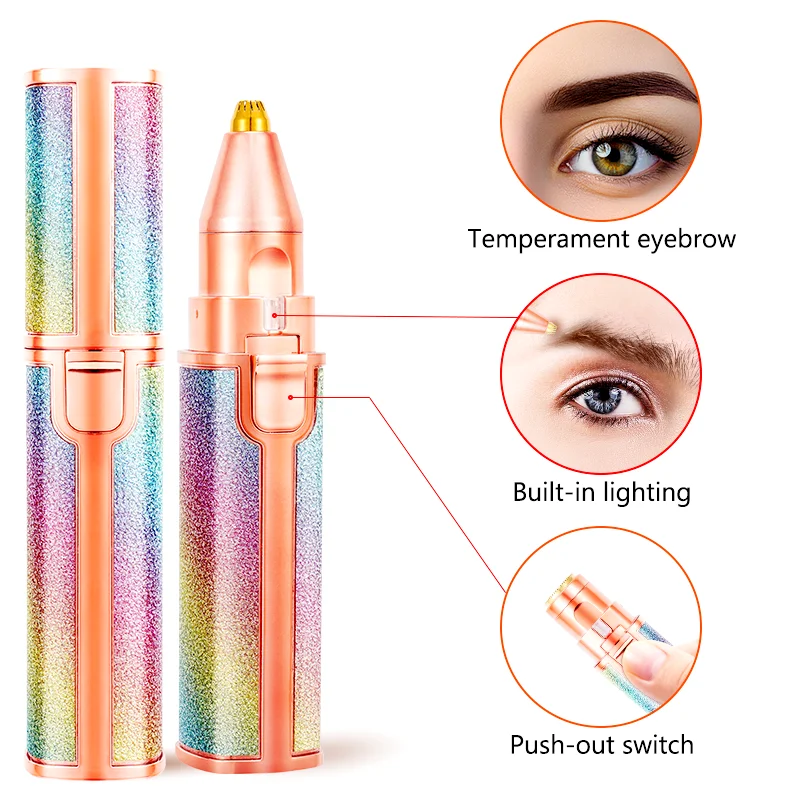 2 in 1 Electric Eyebrow Trimmer Makeup Painless Eye Brow Epilator Shaver Razors Portable Facial Hair Remover Lady depilator 4