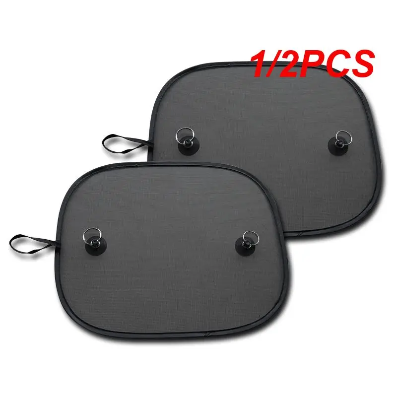 

1/2PCS Black Mesh Car Sunshade Anti-ultraviolet Car Curtain Nylon Mesh Side Window Mesh Car Super Suction Cup