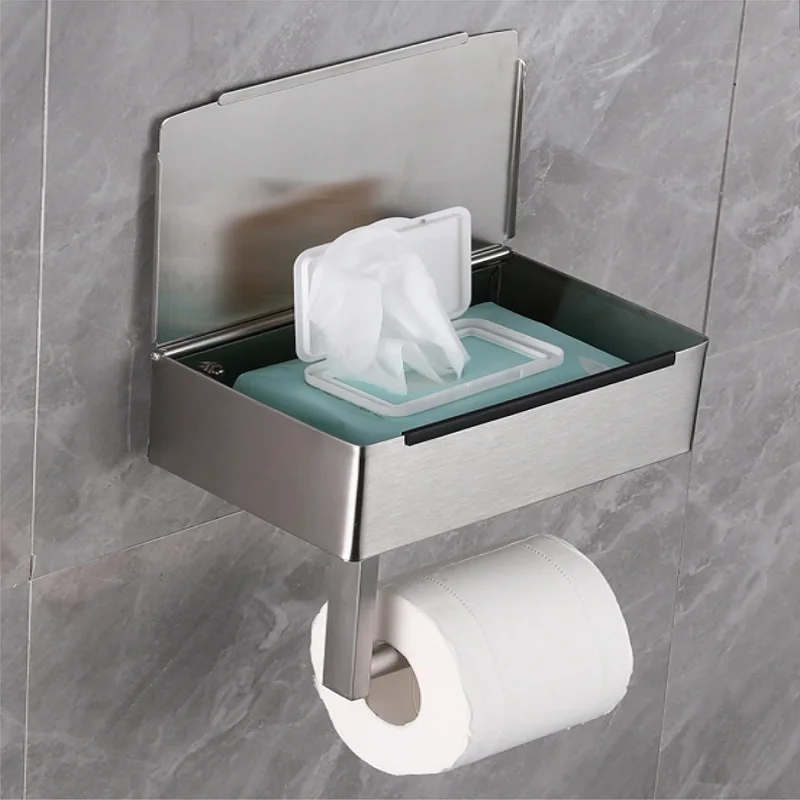 Toilet Paper Holder Wet Wipe Case Wet Wipes Case Wet Wipes Box Toilet Paper Holder with Shelf Flushable Wipes Dispenser Bathroom Wipe Storage Keep Wipes Hidden