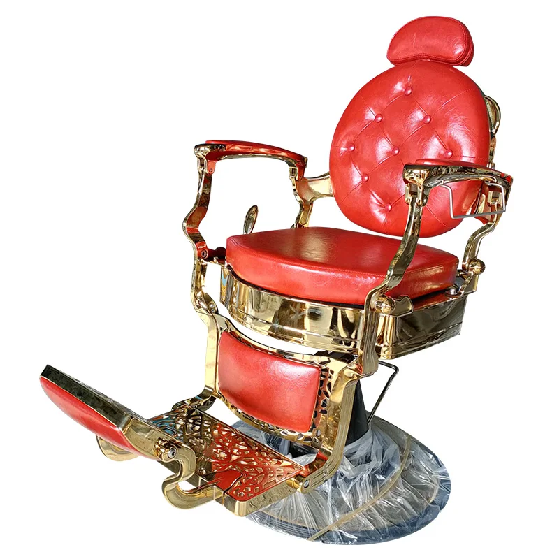 

High-End Men's Barber Shop Chair Can Be Put down Retro Oil Head Shaving Chair for Hair Salon Hairdressing Hair Cutting Chair