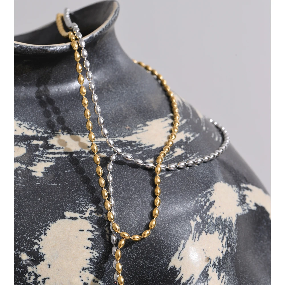 Yhpup Necklace Stainless Steel Long Chain Hanging Drop