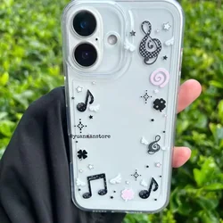 Cartoon Kawaii Music Note Phone Case - Y2K Creative Design - iPhone 15 Plus (Only Case)