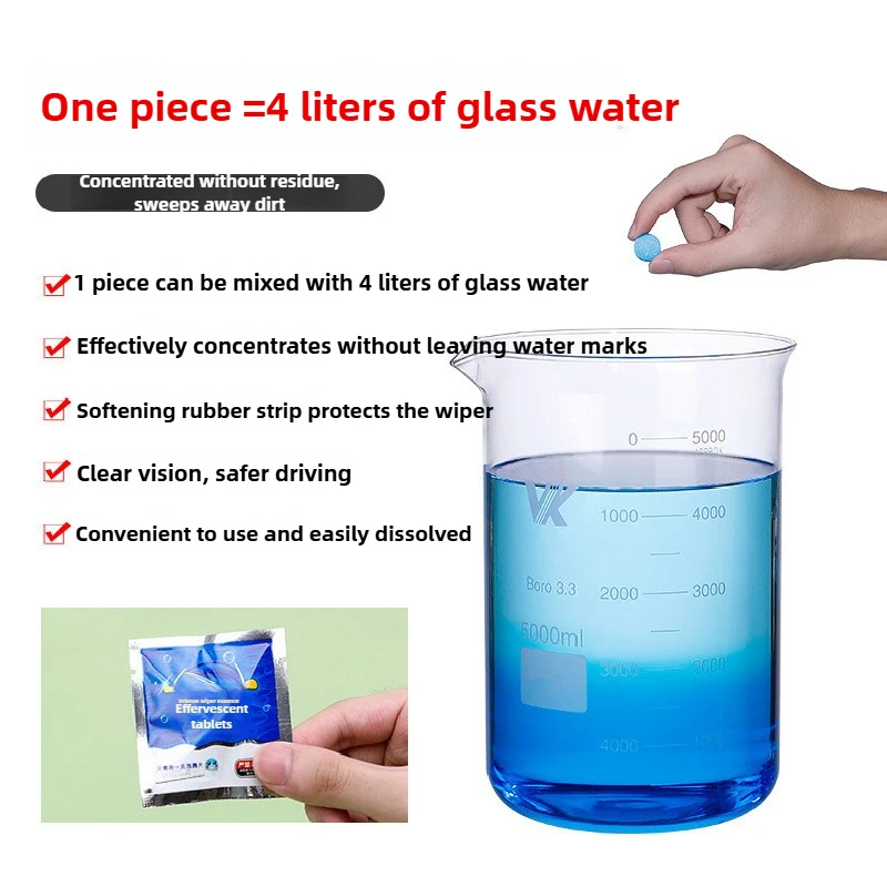 Multi Use Solid Ultra Concentrated Liquid Glass Water Effervescent Sheet Solid Wiper Blade Fine Car Wiper Blade for Wiping Water