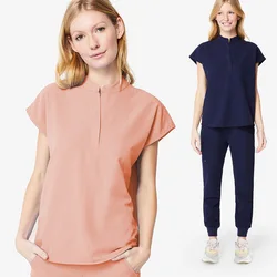Elastic Quick Drying Hospital Work Jogging Clothes Dental Doctors Operating Room Scrub Sets Summer Thin Hand Wash Uniforms