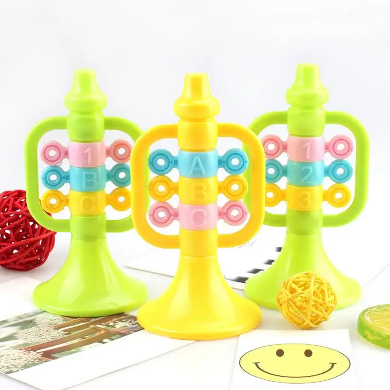 Trumpet Instruments Toy For Kids Cartoon Musical Instrument Toy Puzzle Enlightenment Trumpet Music Toys For School Dancing Home