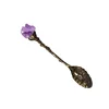 Natural Amethyst Cluster Teaspoon Energy Crystal Tooth Flower Gem Spoon Altar Witchcraft 4
