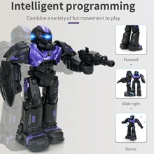 

RC Robot Toy for Kids 6+ Smart Programmable Robots with 500mAh Battery USB Rechargeable RC Intelligent Robot for Gift